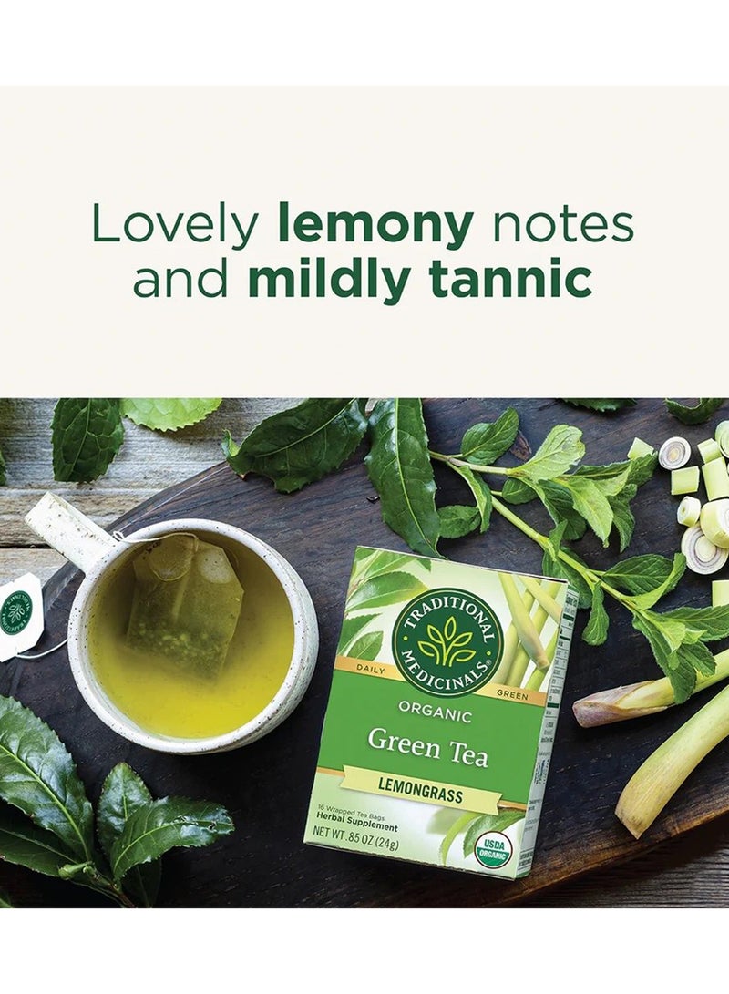 Traditional Medicinals Organic Green Tea, Infused with Lemongrass, Caffeine Free, 16 tea bags - Image 3